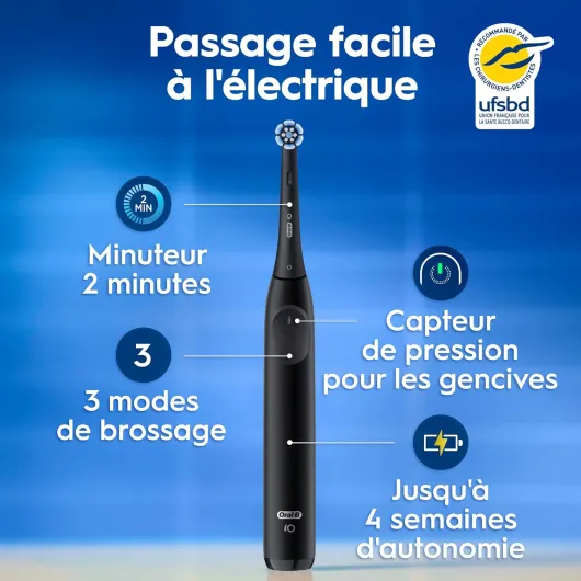 Oral-B Brosses à Dents Electriques iO 2 Duo, 2 Brossettes, Noire et Rose Noir - Rose