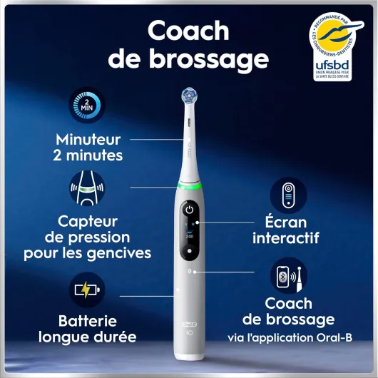 Oral-B Brosse à Dents Electrique iO 6, 3 Brossettes de Rechange, Grise
