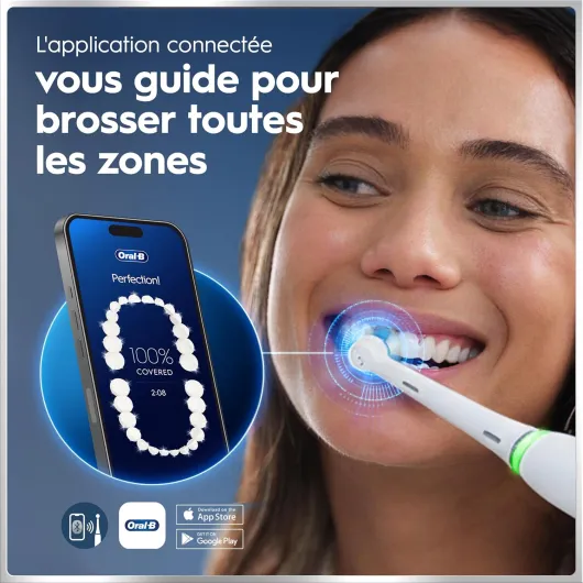 Oral-B Brosses à Dents Electriques iO 6 Duo, 3 Brossettes, Grise et Rose Gris, Rose