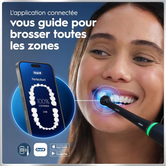 Oral-B Brosses à Dents Electriques iO 6 Duo, 4 Brossettes, Noire, Rose Multicolore