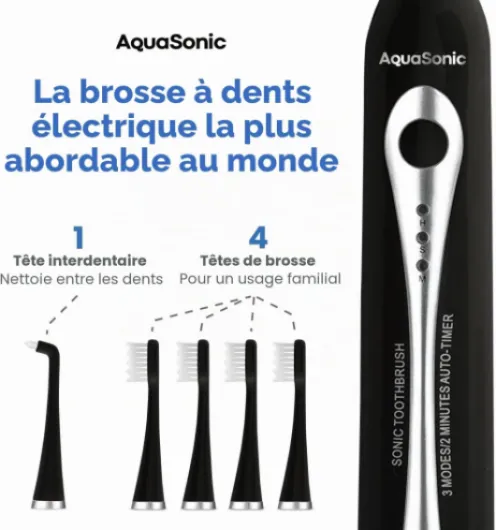 AquaSonic Home Dental Center Brosse à dents électrique rechargeable et hydropulseur intelligent – Système complet de soins bucco-dentaires familiaux – 10 accessoires et embouts inclus – Différents