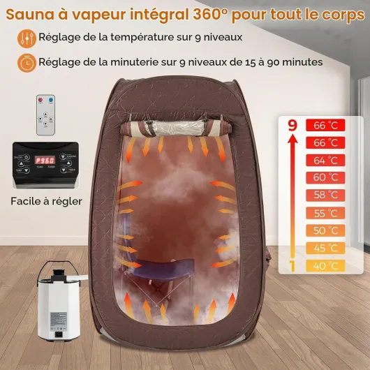 Sauna à Vapeur Portable Chauffante (café)