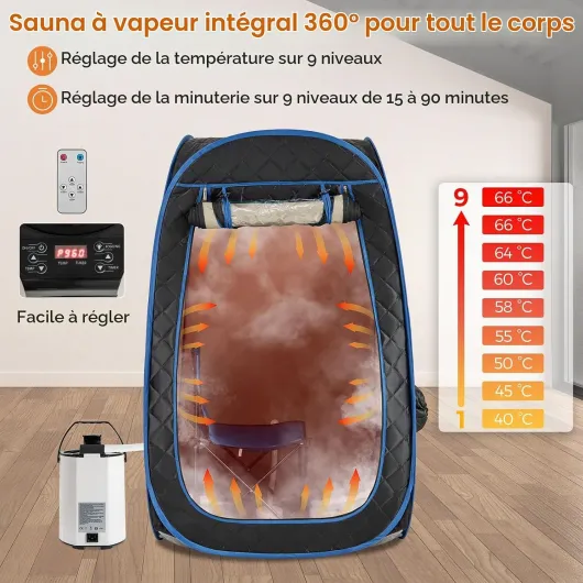 Sauna à Vapeur Portable Chauffante (noir)