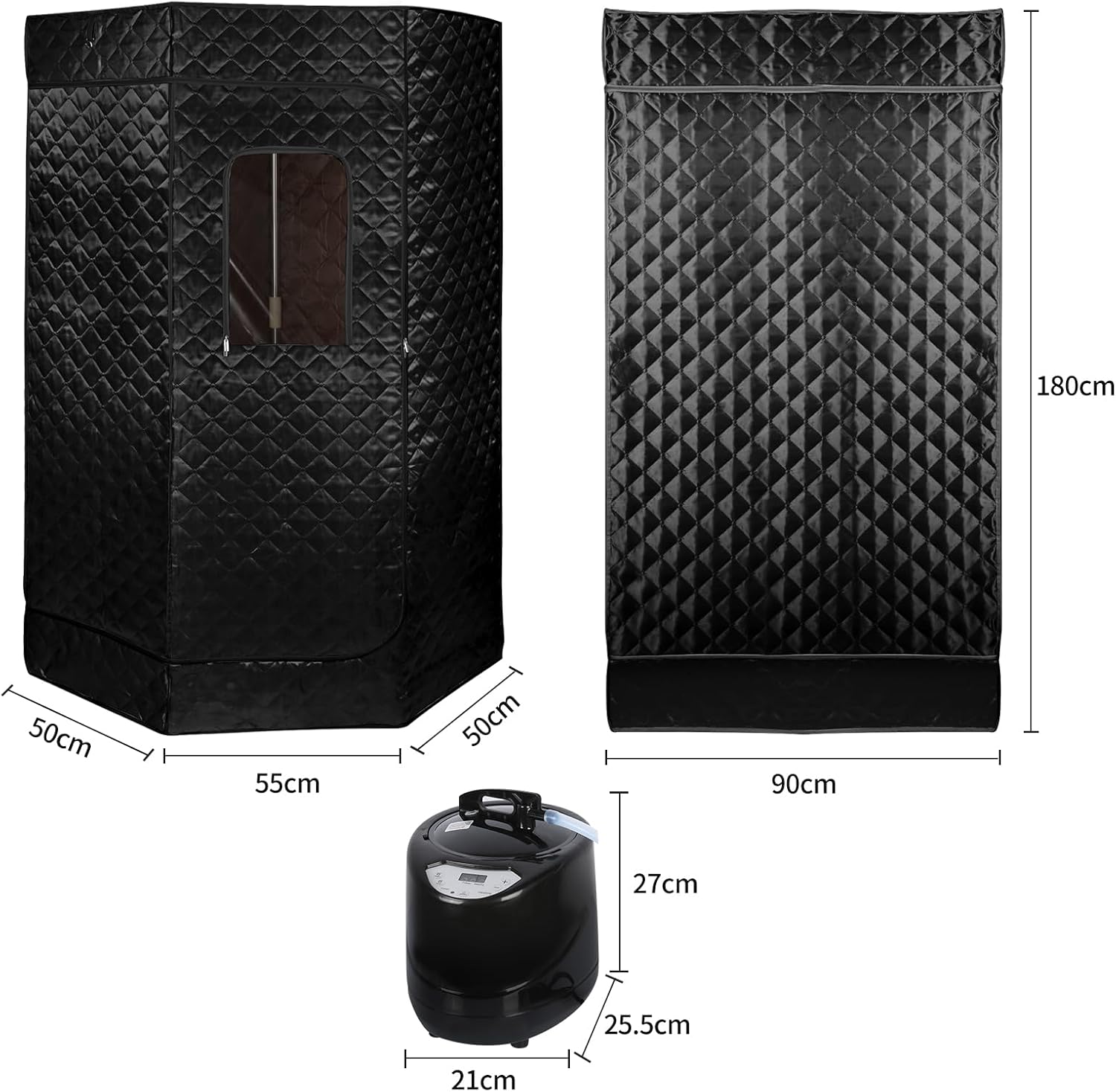 Sauna, sauna à vapeur pour la maison, sauna portable avec télécommande, espace de sauna portable peut soulager la fatigue, perte de poids (noir-D)