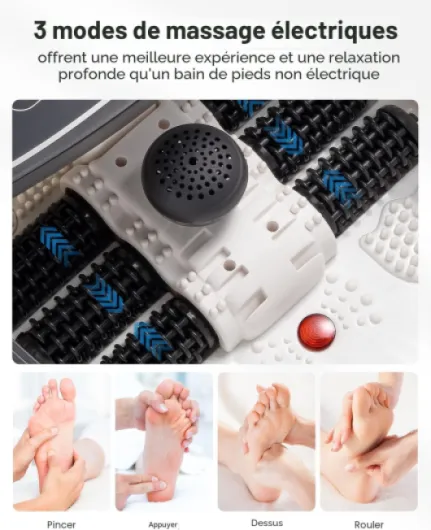 Bain de Pied, Massage Pieds avec Chauffe, Foot Spa, Noir
