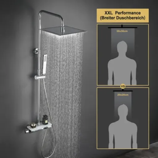 Test Görbach Colonne de douche : une grande douche pluie abordable mais pas parfaite