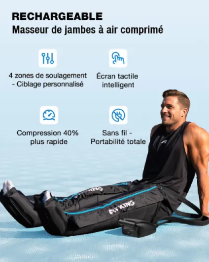 Bottes de Pressothérapie pour Jambes avec 4 Zones Récup' Sport (S)