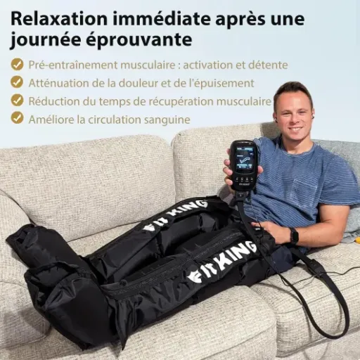 Test FIT KING bottes pressothérapie jambes (L) : la récup’ musculaire à la maison sans se ruiner