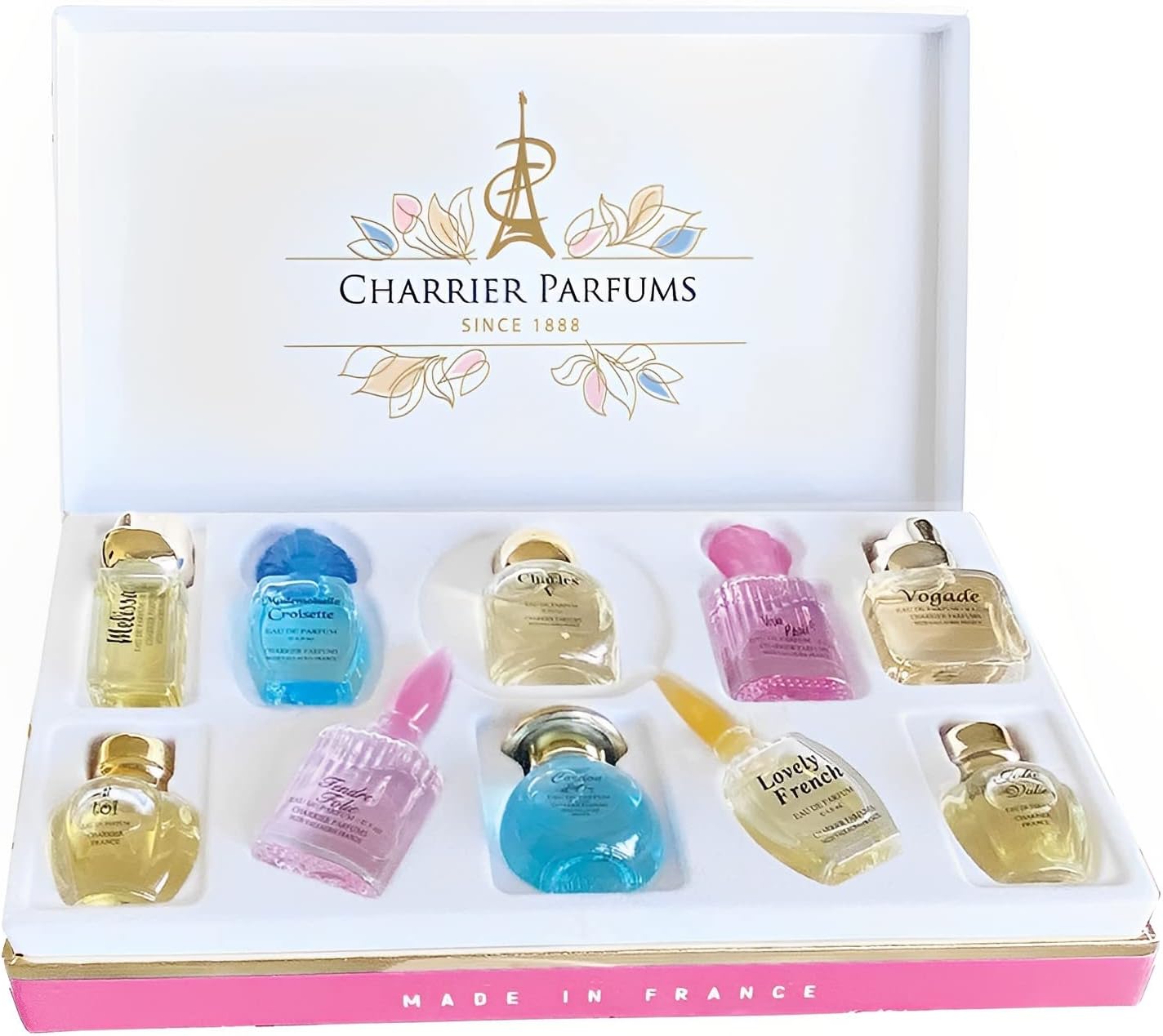 Charrier Parfums Collection Précieuse 10 Eaux de Parfum Miniatures Total 58,8 ml Floral 58.8 ml (Lot de 1)