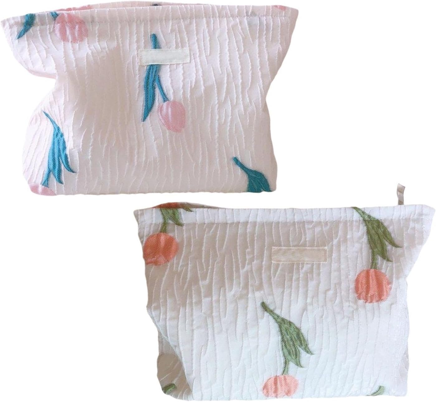 2 Trousses À Cosmétiques Tulipes, Design Frais Et Élégant, Motif Tulipe, Légères Et Portables, Rangement Multifonctionnel, Adaptées Aux Voyages Quotidiens, Adaptées Aux Filles Et Aux Femmes.