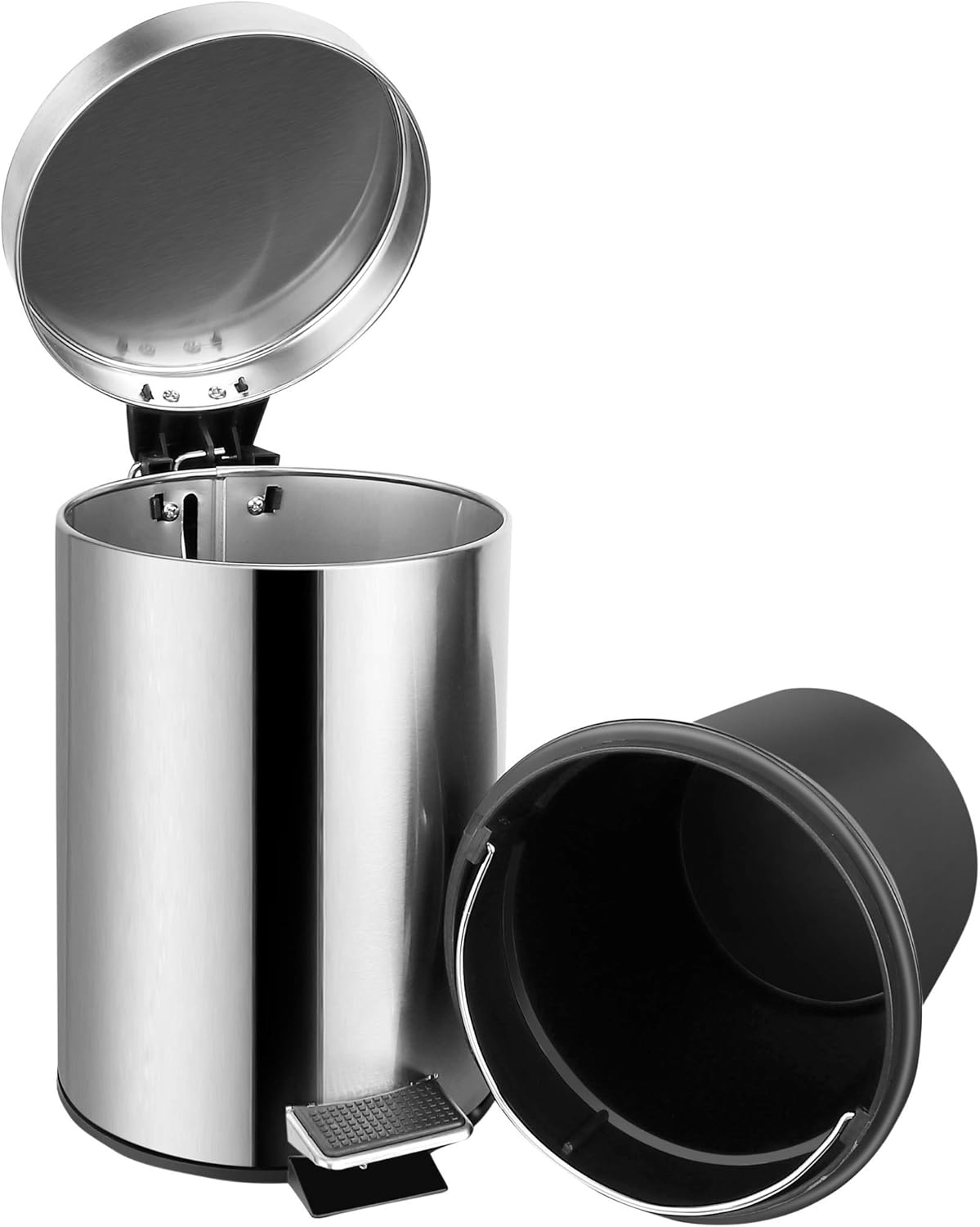 ® - Seau cosmétique Exclusif en Acier Inoxydable - Poubelle Salle de Bain Couvercle Litre Poubelle Pédale WC Toilette (Acier Inoxydable (Brossé), 3 litres) Acier inoxydable (Brossé) 3 litres