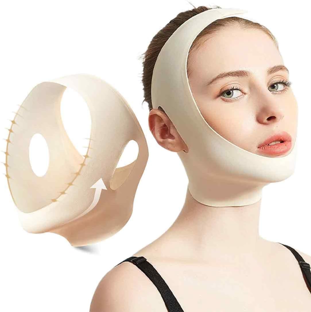 XBFOCNH Réutilisable Masque En Forme De V,Double Menton Masques Faciaux En V Pour Les Femmes,adaptée à un usage quotidien couleur