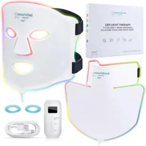 Avis Nourished Bodynskin Masque LED 7 couleurs : un combo visage + cou sérieux pour l’anti-âge à domicile