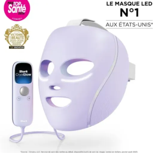 Avis Masque LED Shark CryoGlow : photothérapie maison et contour des yeux glacé