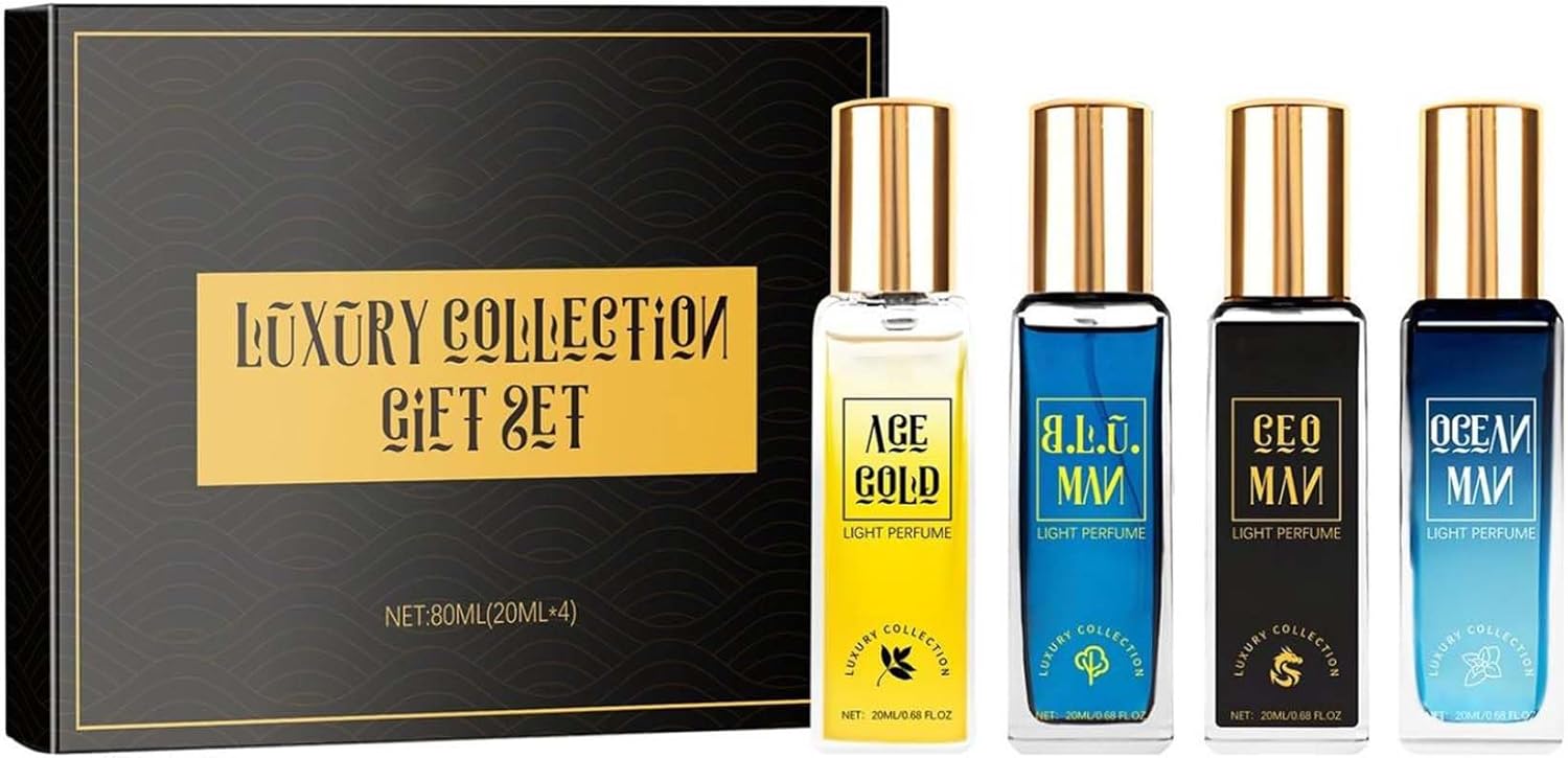Collection de Parfum,Coffret 4 Miniatures,Eau de Toilette,Parfums Homme,Cologne,Parfum homme,Coffret parfum homme,Coffret parfum femme,Parfum pheromone pour homme,Cadeau homme,Perfume spray set