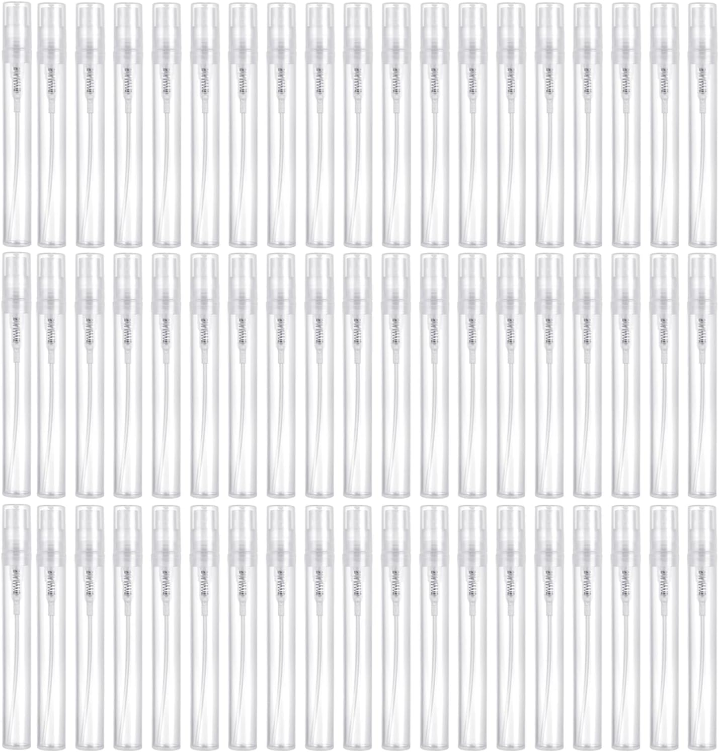 Lot de 120 Echantillon 5ML Parfum Vide Spray, Mini Flacons Vaporisateurs Parfum en Plastique Transparent, Flacons Vaporisateurs Parfum Vides de Voyage Transparents Portable Flacons Atomiseurs