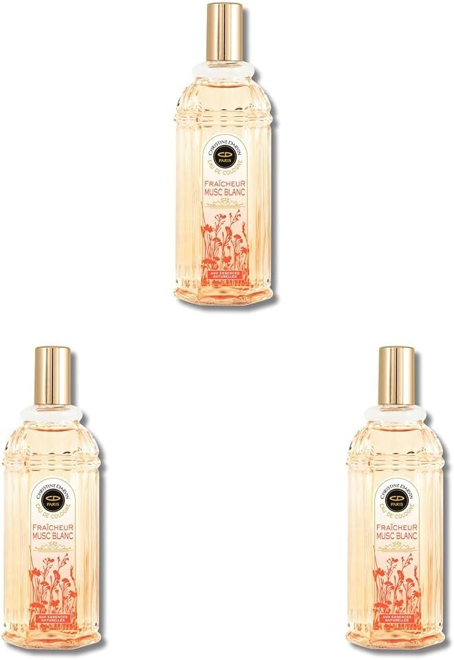 Eau de Cologne Musc Blanc - Christine Darvin - Parfum élégant et raffiné - Petit prix (Lot de 3)