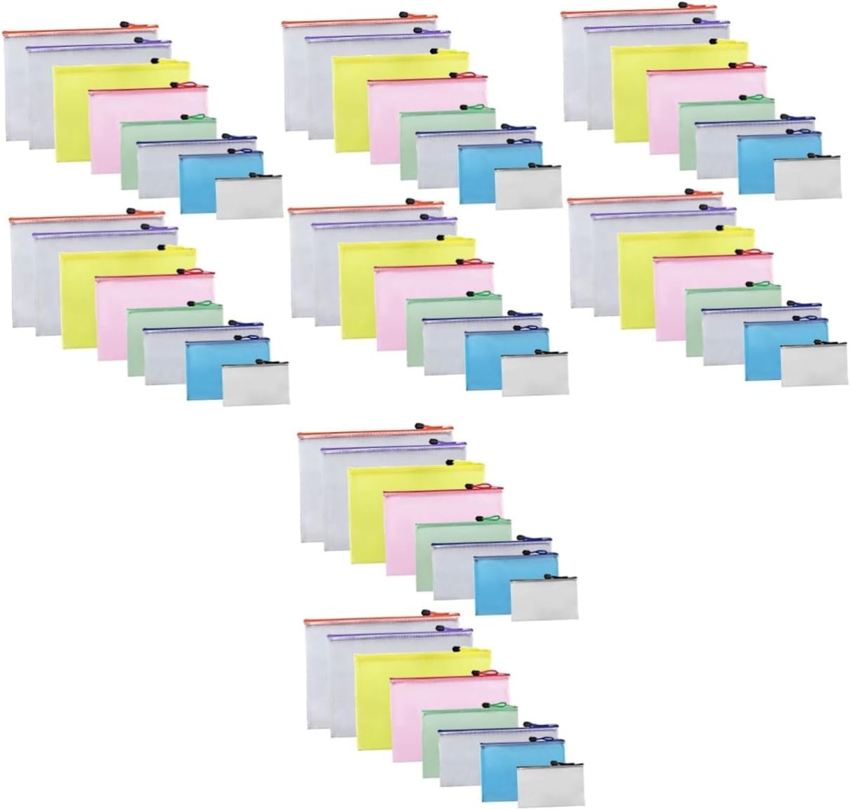 SHINEOFI 4 Ensembles À Documents En Maille À Fermeture Éclair D'Information De Rangement De Reçus Bacs Fermetures À Glissière Pour Produits Pochettes À 16 pièces * 4