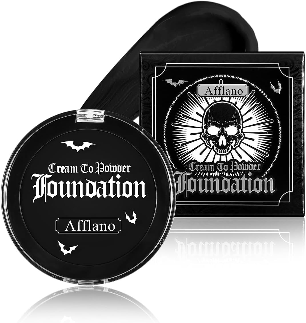 Halloween Peinture Visage Noir Semi-Mat Fond De Teint, Gothique Peinture Faciale Sûre, Non Toxique, Face Body paint Noir Peinture Corporelle Pour Théâtre Maquillage Clown Squelette SFX Cosplay