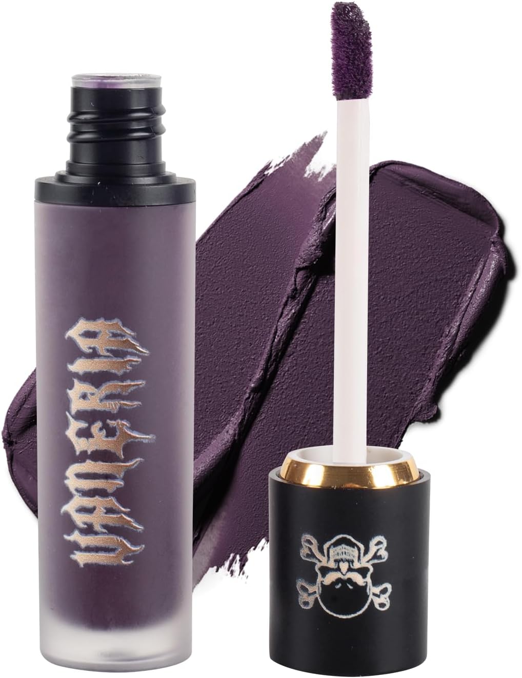 Brillant à lèvres liquide noir mat,Collection noire glaçage à lèvres gothique,Glace à lèvres Pourpre hydratante de longue durée,Convient pour Halloween et le maquillage gothique.(8g,0.28 Oz)
