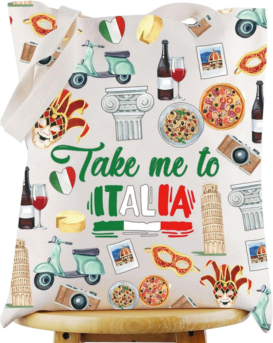 WZMPA Sac à cosmétiques de voyage en Italie - Cadeau touristique italien - Take Me To Italy - Pochette zippée - Marchandises de vacances en Italie, Take Italia TG, Coupe :