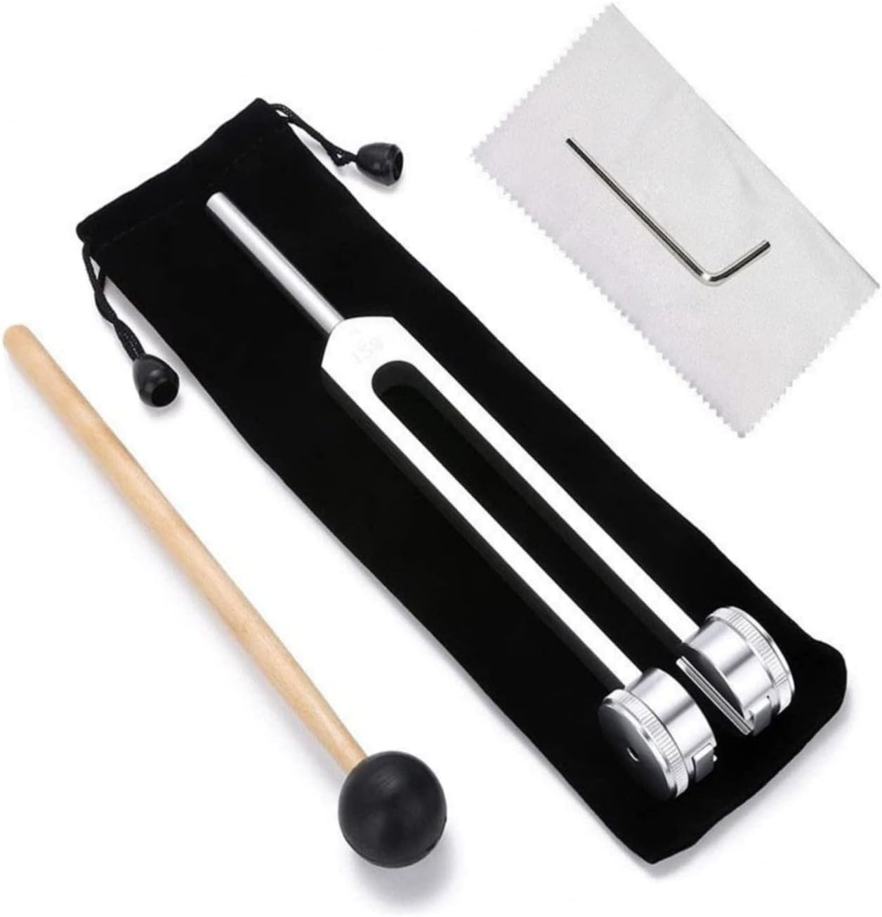 Diapason 128 Hz, Kit Diapason, diapason thérapeutique, ensemble de diapasons 128 Hz en alliage d'aluminium avec maillet à percussion, sac de rangement noir
