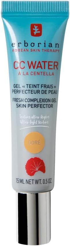 Erborian - Crème Teintée CC Water à la Centella Asiatica - Soin Visage Perfecteur de Peau avec Acide Hyaluronique - Texture Gel Ultra Légère et Fraîche - Soin Cosmétique Coréen