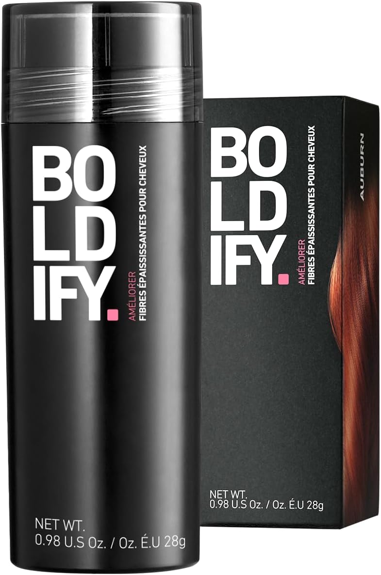 Fibres Capillaires Naturelles - 28g - Poudre Densifiante Cheveux - Poudre Cheveux Pour Cheveux Clairsemés - Masque la Perte de Cheveux en 15 Secondes - Pour Femmes et Hommes (Châtain Roux)