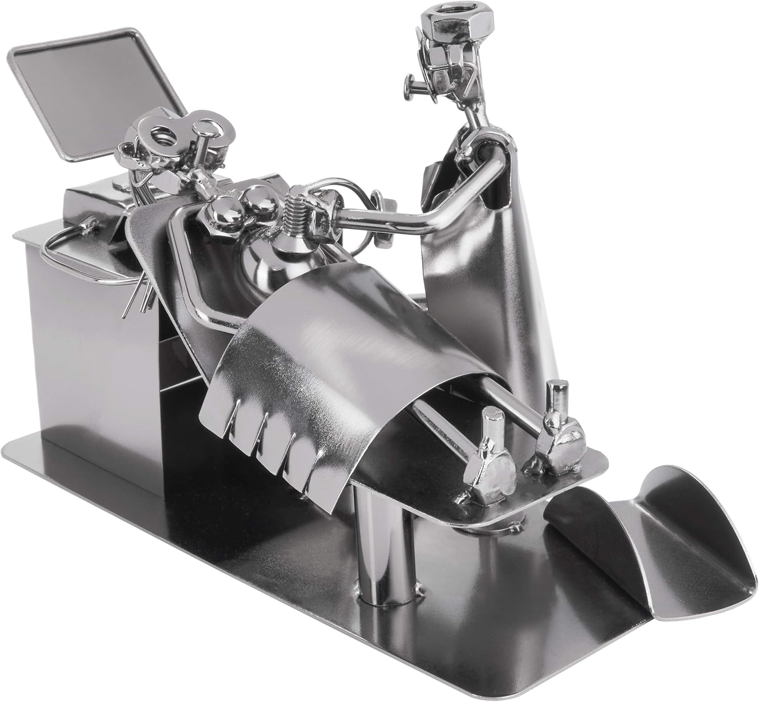 Vis Homme Gynécologue Interniste - Enceinte à L'échographie - Figure en Fer Fait Main Homme en Métal avec Porte Carte de Visite - Cadeau pour Femmes Enceintes et Gynécologues