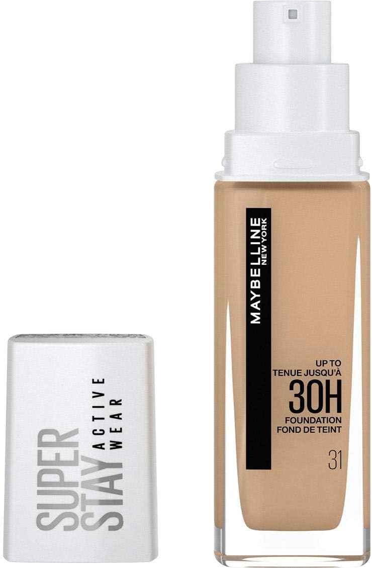 New York - Fond de Teint Liquide Longue Tenue, Sans Transfert, Haute Couvrance - Superstay Active Wear 30h - Teinte : Nude Chaud (31) - Contenance : 30 ml (L'emballage peut varier) 31 Nude Chaud