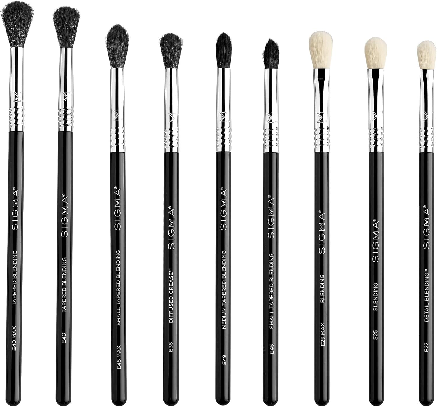 Sigma Beauty Lot De 9 Pinceaux De Luxe Pour Fard à Paupières - Ensemble De Pinceaux Pleine Grandeur, Pour Fard à Paupières, Maquillage Des Yeux, Pli Coupé - Technologie De Pinceau Imperméable