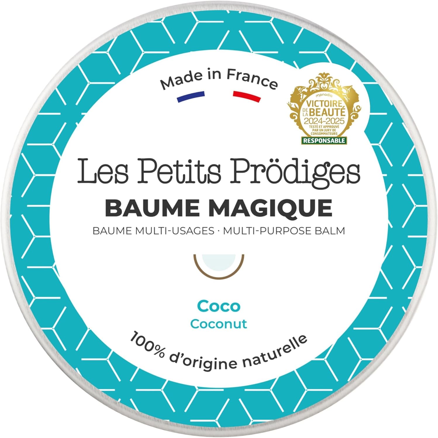 Baume Magique Multi Usages Coco 100ml - Soin Hydratant Corps, Visage, Cheveux 100% Naturel Tout Type de Peau - Fabriqué en France - Non Testé sur Animaux - Emballage Recyclable - LES PETITS PRODIGES