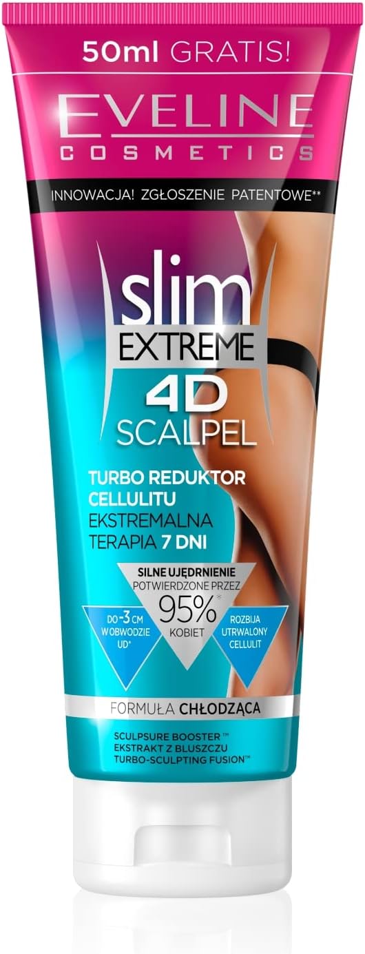 Eveline Cosmetics Slim Extreme 4D Scalpel - 250 ML - Turbo réducteur de cellulite - Réduit la couche de graisse - Thérapie extrême 7 jours