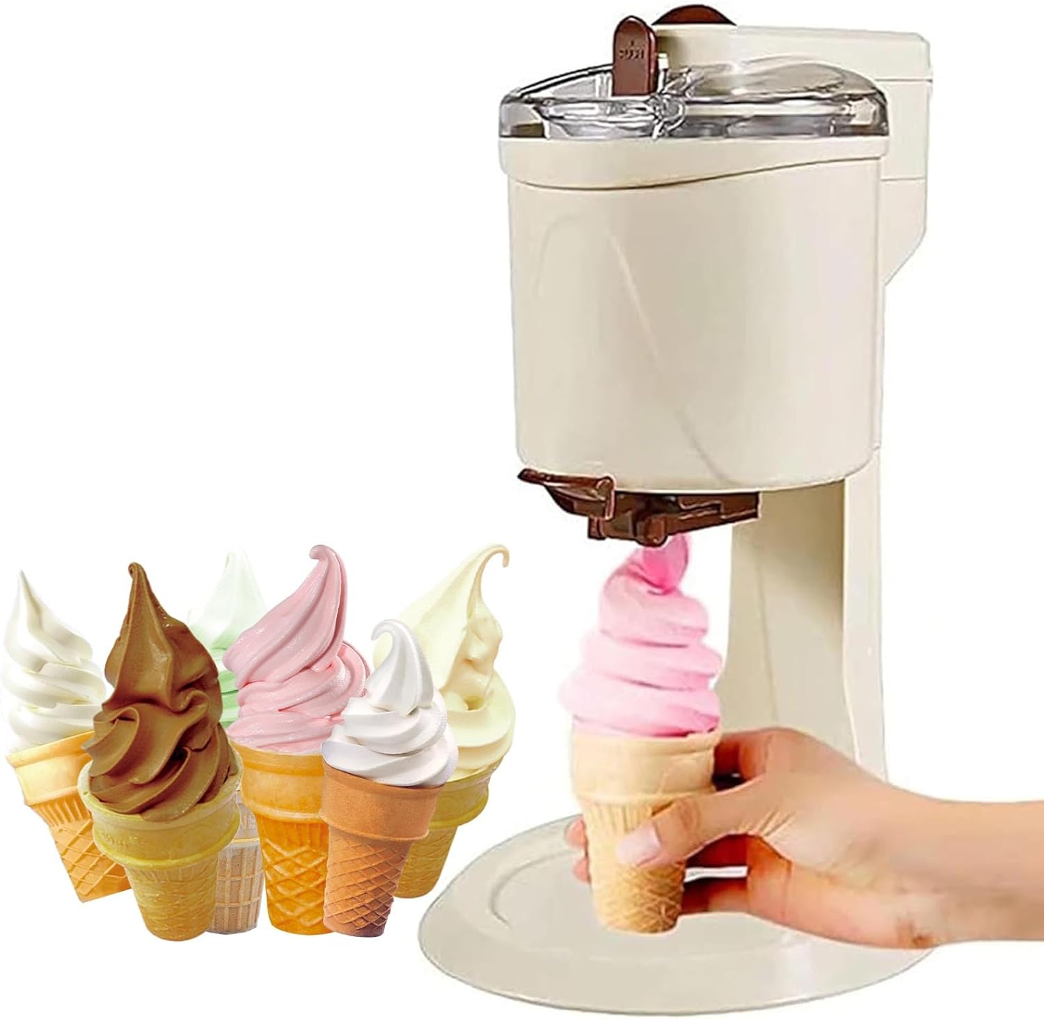 GLDWEY Crème glacée sur Mesure - Sorbet et Yaourt glacé - 1 Litre - Machine à crème glacée très Facile à Utiliser, Naturel, idéal pour Les Smoothies
