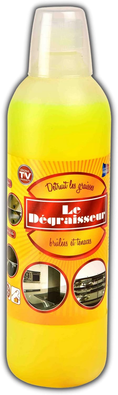 Nettoie et dégraisse - LE DÉGRAISSEUR - Multi surfaces – Jaune - Adulte - Pour cuisine/salle de bain/planchers/jantes - Contenance 1L