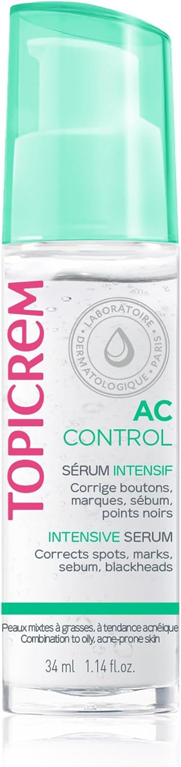 Sérum Intensif AC CONTROL - Soin Anti Imperfections, Régulateur de Sébum et Marques Résiduelles - Peaux Sensibles Mixtes à Grasses, Tendance Acnéique - Adolescents & Adultes - 34ml