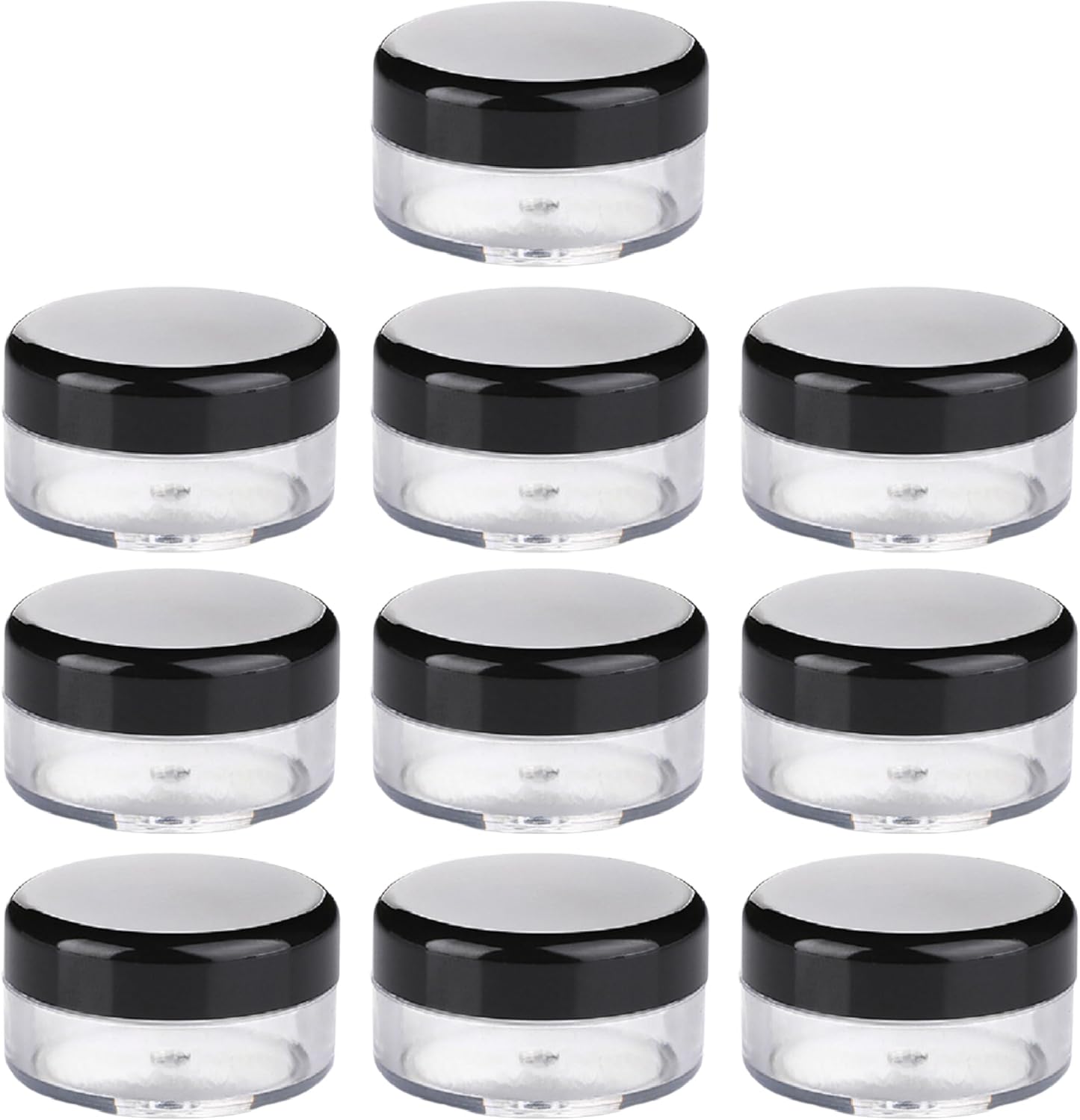 RGZD 10pcs Contenants Cosmétiques, Pots D'échantillons de Voyage, Petite Pots Ronds Clairs Vides, Mini Pots Cosmétiques Vide, pour Crème, Échantillons, Poudre, Baume à Lèvres