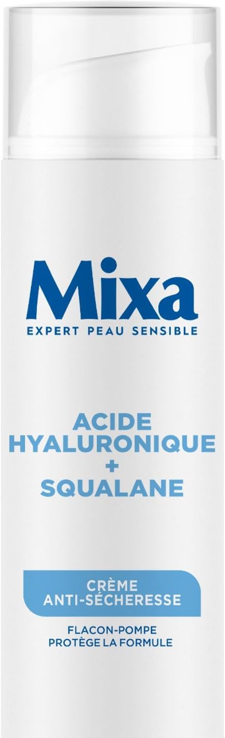 Crème Anti-Sécheresse - à l'Acide Hyaluronique et au Squalane - Hydrate pendant 48H - Apaise les Tiraillements - Hypoallergénique - 50 ml