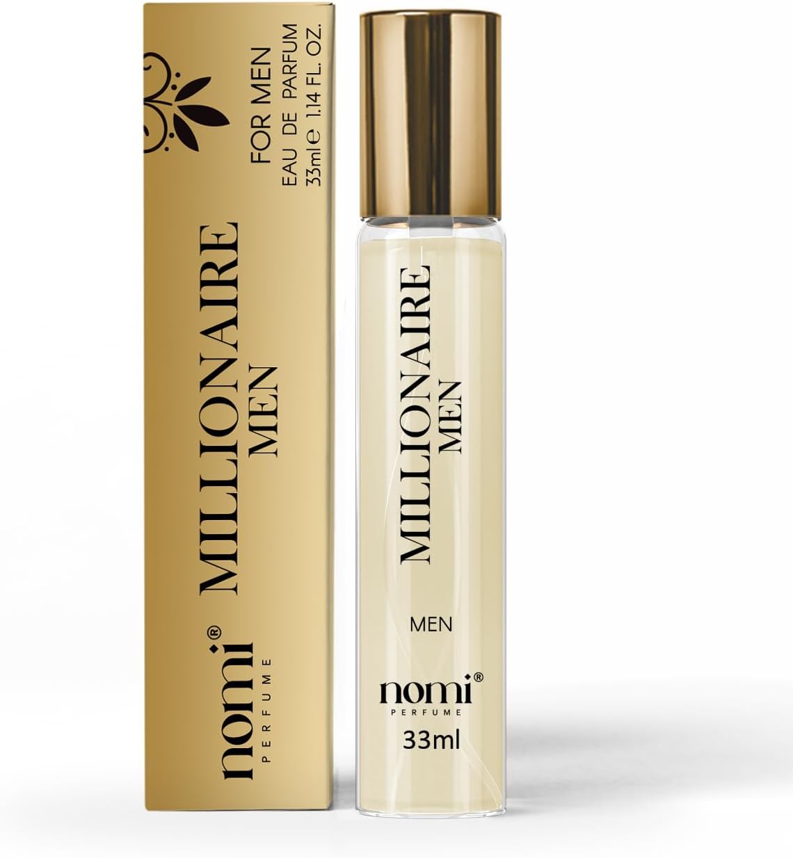 Nomi Perfume MILLIONAIRE MEN) Eau de parfum pour homme, 33 ml, avec 20 % d'huiles parfumées, parfum intense, idée cadeau pour homme