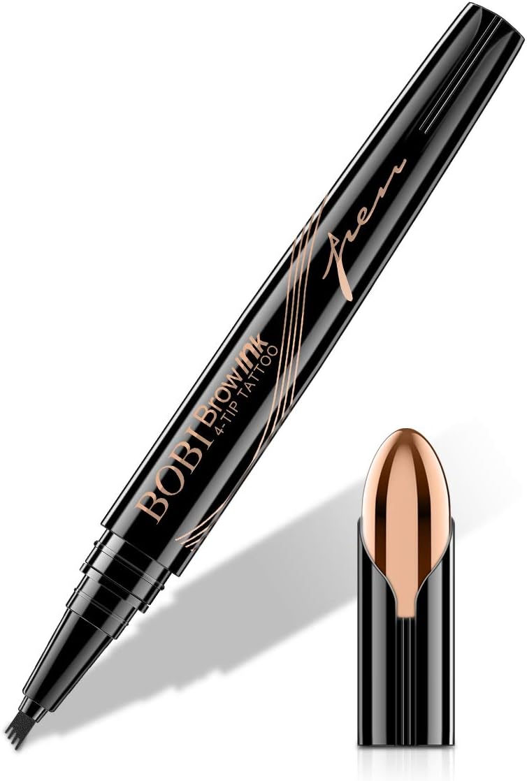 Crayon à Sourcils Crayon Tatouage Imperméable à l'eau et Longue Durée Tattoo Brow Crayon d'encre avec 4 conseils Eyebrow Pencil pour le Maquillage Naturel d'yeux(Brun Foncé)