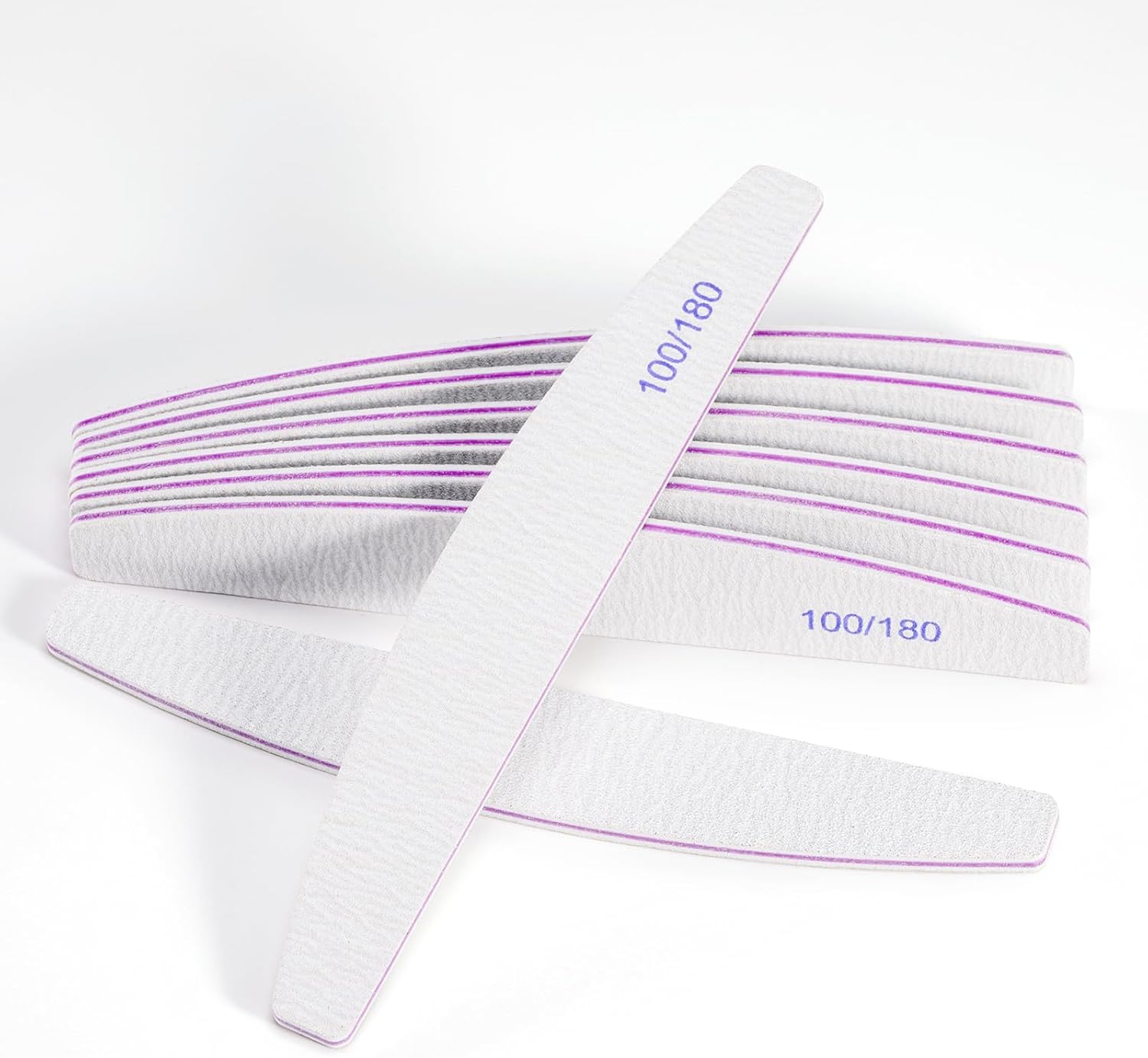 Limes a Ongles, 8 pcs Lime à Ongles Professionnelle à Double Face Réutilisable 100/180 Grit Pour Les Salons De Manucure, Le Diy Nail Art à La Maison