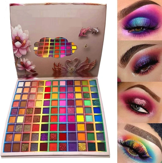 Palette de fard à paupières 99 couleurs, palette de maquillage de fusion de couleurs arc-en-ciel scintillantes mates, fard à paupières professionnel hautement pigmenté