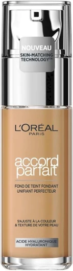 L'Oréal Paris - Fond de Teint Fluide - Hydratation 24H - Formule à l'Acide Hyaluronique - Tous les Types de Peaux - Accord Parfait - Teinte : Beige Rosé (3.R) - 30 ml 3R BEIGE ROSÉ