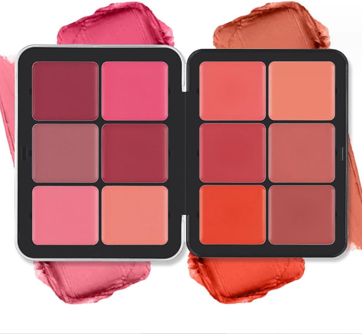 Palette de fards à joues 12 couleurs, Palette de maquillage fards à joues crème mats, longue tenue, anti-bavure, aspect naturel, fard à joues estompé pour le visage, sans cruauté