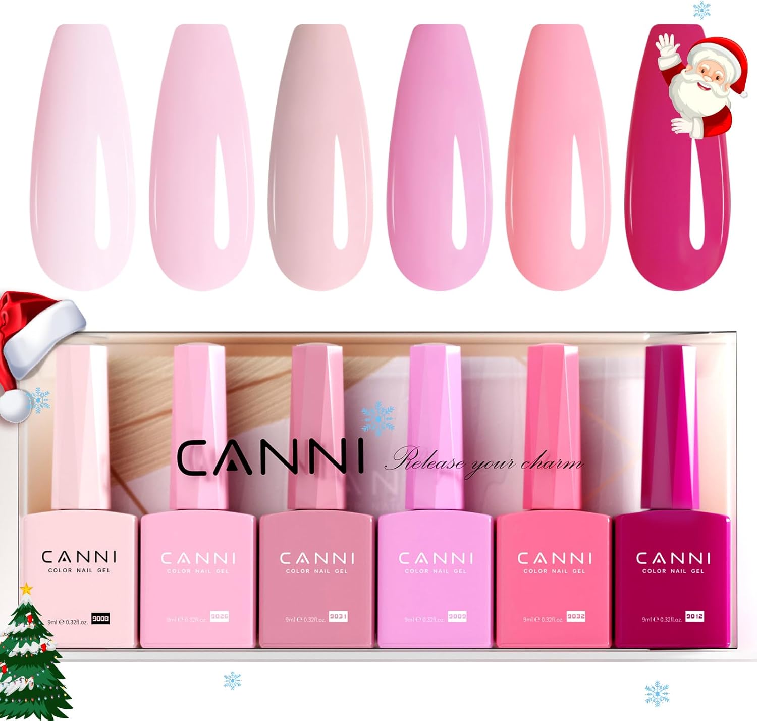 Vernis à Ongles Gel Semi Permanent 6 Couleur Lot UV Nail Polish rose violet Semi-permanent Set Valentinstag für Maniküre Nageldesign 2302