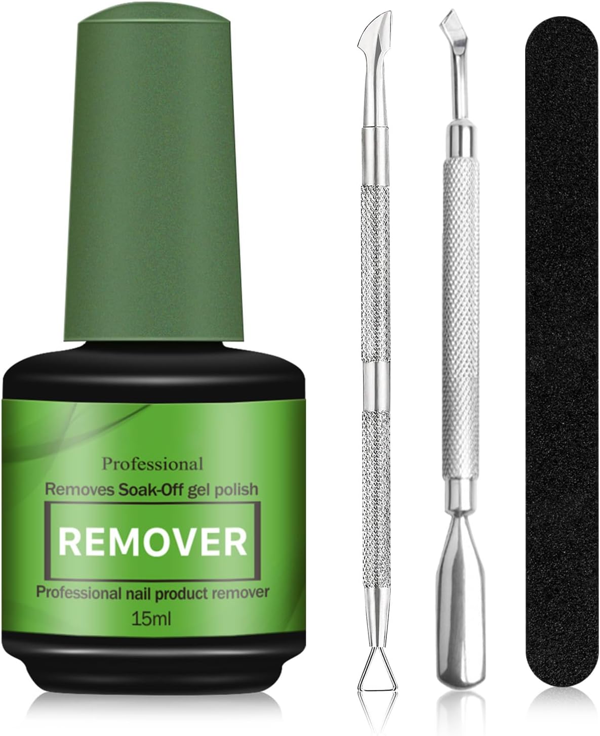 ZBQIEX Dissolvant Vernis Semi Permanent, Gel Nail Polish Remover, Enlève Rapidement et Facilement le Vernis à Ongles en Gel Avec Lime à Ongles, Grattoirs pour Vernis à Ongles et Pince à Cuticule