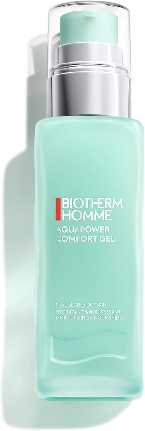 Biotherm Homme, Aquapower Comfort Gel Peaux Sèches, Gel Hydratant Visage pour Homme, texture non Collante à Absorption Rapide, Pour Lutter Contre le Dessèchement et les Agressions Extérieurs 75 ml