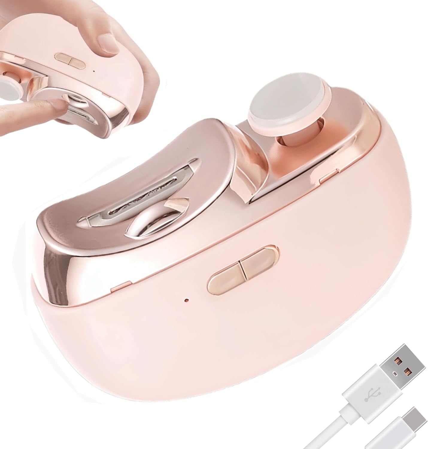 Coupe-Ongles Électrique, 3 en 1 Coupe Ongles Electrique Portable pour Ongles des Pieds, Coupe Ongle Lime Electrique avec Stockage des Restes d'ongles pour Enfants et Adultes (Rose)