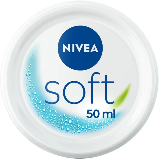 SOFT Crème de soin multi-usage hydratante 48H (1 x 50 ml), Soin hydratant Visage, Corps & Mains à la vitamine E & Huile de Jojoba, Formule Vegan lègère, 95% ingrédients d'origine naturelle