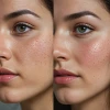 Comment réduire l'apparence des pores dilatés : avant et après